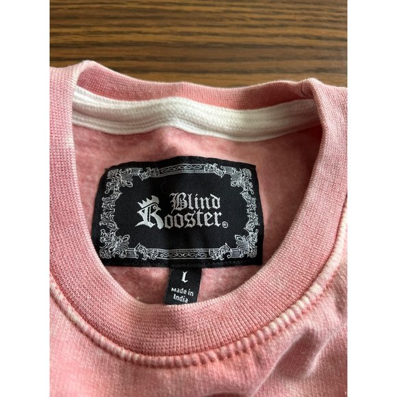 Blind Rooster pink with embroidered sleeves sweatshirt size Large - Picture 5 of 10